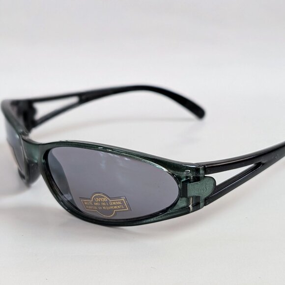 NWT Vintage 90's PC Rectangle Sport Wrap Sunglasses (C. Green/S. Black) - Picture 3 of 5